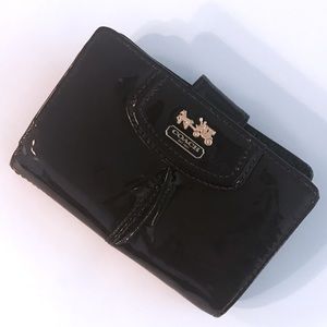 Coach Patent Leather Wallet in Eggplant